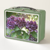 Red Violet Hydrangea Blooms Floral Metall Brotdose (Vorderseite)