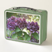 Red Violet Hydrangea Blooms Floral Metall Brotdose (Rückseite)