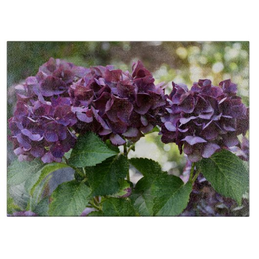 Red Violet Hydrangea Blooms Floral Schneidebrett (Vorderseite)