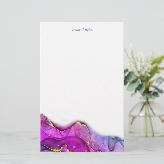 Red Violet & Lila Tinte Abstrakt, DIY Name/Meldung Briefpapier (Stehend Vorderseite)