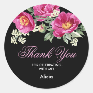 Red Violet Peony Green Black Danke Sticker