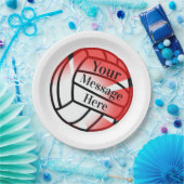 Red Volleyball Custom Paper Partys Pappteller (Party)