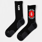 Red Volleyball Custom Team Name & Player Nummer Socken (Links)