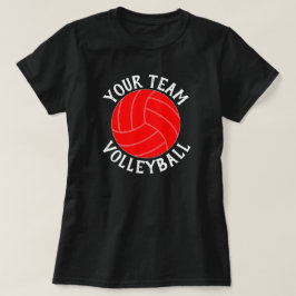 Red Volleyball Custom Team, Player & Number Shirt