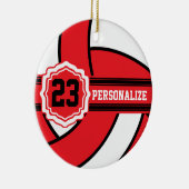 Red Volleyball | DIY Name & Number Keramikornament (Rechts)
