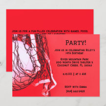 Red Volleyball Einladung zum Geburtstag