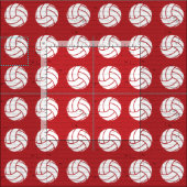 Red Volleyball Holzfußboden Gemustert Stoff (Kachel)
