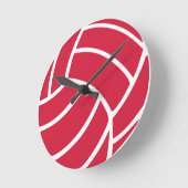 Red volleyball icon runde wanduhr (Winkel)