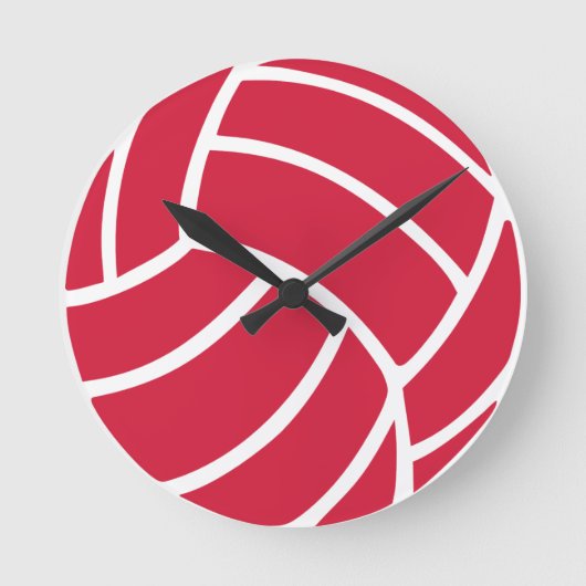 Red volleyball icon runde wanduhr (Vorderseite)
