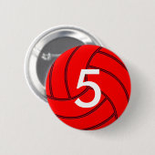 Red Volleyball Jersey Round Button (Vorne & Hinten)