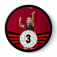 Red Volleyball Player Custom Jersey Number & Foto