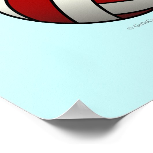 Red Volleyball Poster (Ecke)
