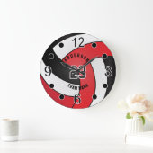 Red Volleyball Style mit DIY Text Große Wanduhr (Zuhause)
