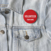 Red Volunteer Abzeichen mit benutzerdefinierten Te Button (Beispiel)