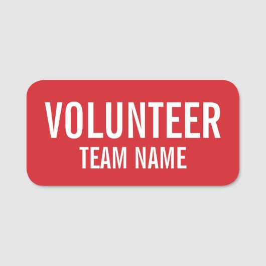 Red Volunteer Abzeichen mit benutzerdefinierten Te Namensschild (Vorderseite)