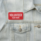 Red Volunteer Abzeichen mit benutzerdefinierten Te Namensschild (Beispiel)
