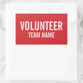 Red Volunteer Abzeichen mit benutzerdefinierten Te Rechteckiger Aufkleber (Tasche)
