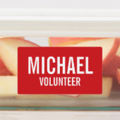 Red Volunteer Abzeichen mit Individuelle Name Etiketten (Befestigt)