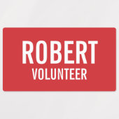 Red Volunteer Abzeichen mit Individuelle Name Etiketten (Design 2)