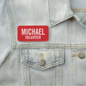Red Volunteer Abzeichen mit Individuelle Name Namensschild (Beispiel)
