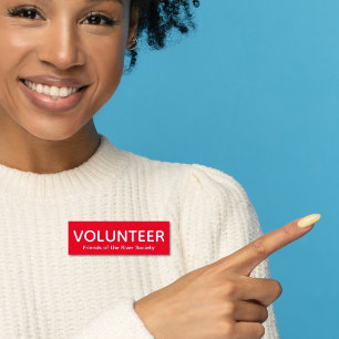 Red Volunteer Abzeichen Name Tag Namensschild