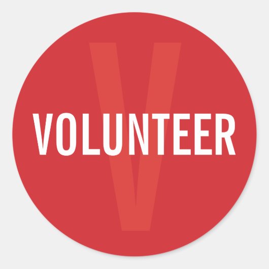 Red Volunteer Abzeichen Runder Aufkleber (Vorderseite)