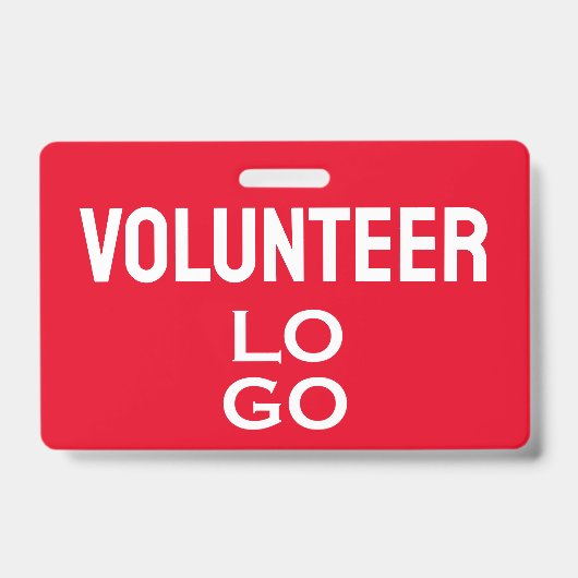 Red Volunteer mit benutzerdefinierter Logo-ID Ausweis (Vorderseite)
