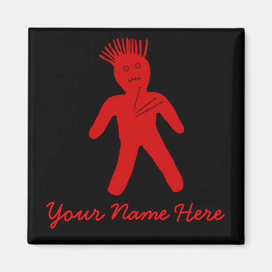 Red Voodoo Doll Magnet (Vorne)