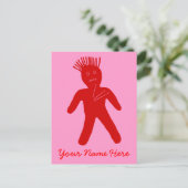Red Voodoo Doll Postkarte (Stehend Vorderseite)