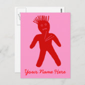 Red Voodoo Doll Postkarte (Vorne/Hinten)