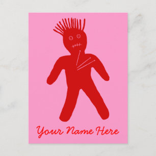 Red Voodoo Doll Postkarte