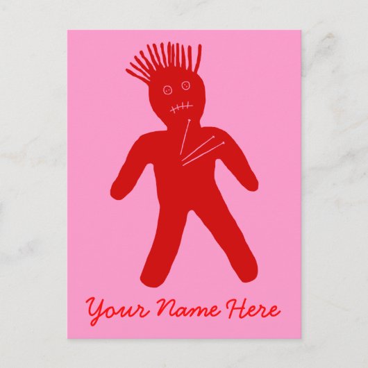 Red Voodoo Doll Postkarte (Vorderseite)