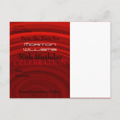 Red Vortex 50. Geburtstag Save the Date 2 Ankündigungspostkarte (Rückseite)