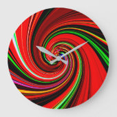 Red Vortex Design Clock Große Wanduhr (Vorderseite)