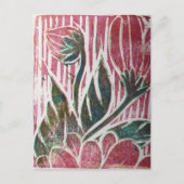 Red Wabi Sabi Blume Briefmarke Floral Spring Natur Postkarte (Vorderseite)