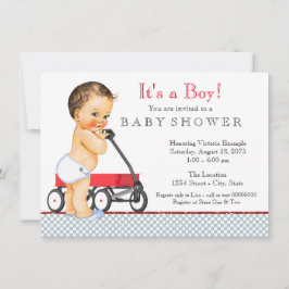 Red Wagon Baby Shower Einladung
