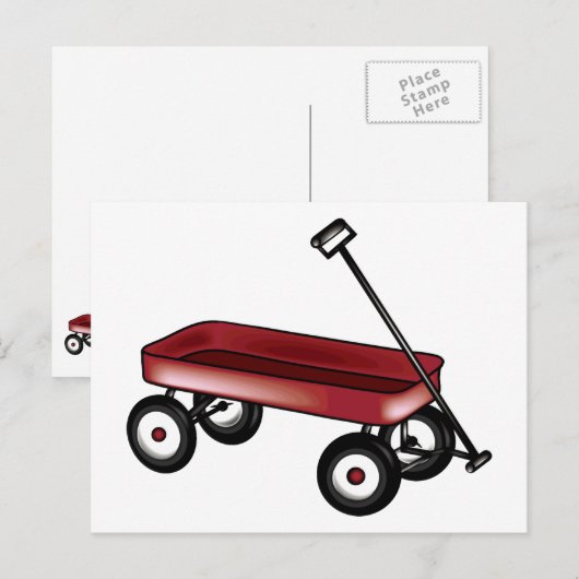 Red Wagon Postkarte (Vorne/Hinten)