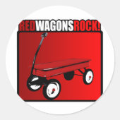 Red Wagons Rock! Runder Aufkleber (Vorderseite)