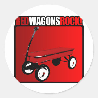 Red Wagons Rock! Runder Aufkleber
