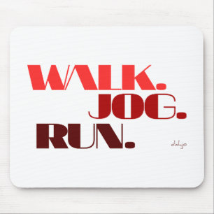 RED WALK JOG RUN (Schriftart CHUNKY) Mousepad