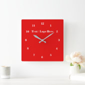 Red Wall Clock mit benutzerdefiniertem Text Wählen Quadratische Wanduhr (Zuhause)