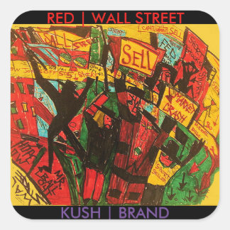 RED WALL STREET KUSH MARKE QUADRATISCHER AUFKLEBER