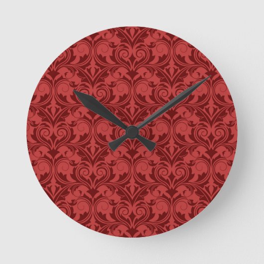 Red Wallpaper Runde Wanduhr (Vorderseite)