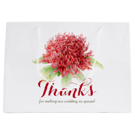 Red Waratah Blume Art danke Ihnen Hochzeitstaschen Große Geschenktüte