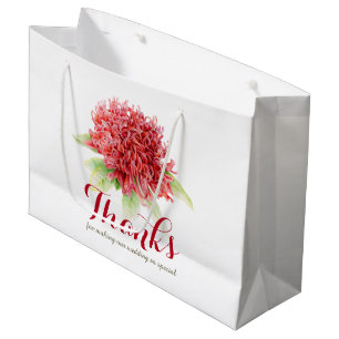 Red Waratah Blume Art danke Ihnen Hochzeitstaschen Große Geschenktüte