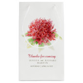Red Waratah Blume Art Dankeschön Geschenktasche Kleine Geschenktüte (Rückseite)