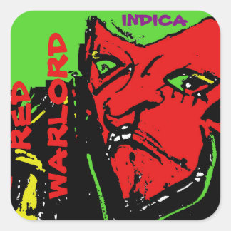 RED WARLORD INDICA QUADRATISCHER AUFKLEBER