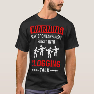 Red Warning Clogging Clogger Clogger T-Shirt