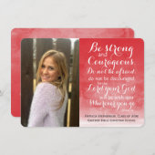 Red Wash Christlich Bibel Custom Foto Abschluss Ankündigung (Vorne/Hinten)