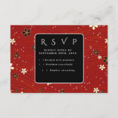 Red Washed Paper RSVP-Karte Begleitkarte (Vorderseite)